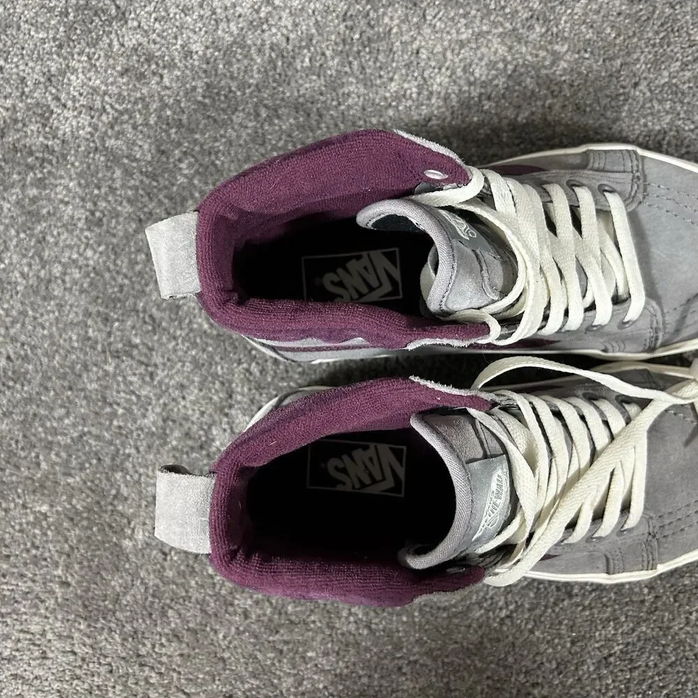 VANS Sk8-Hi MTE Scotchgard Womens Sz 8 Gray Purple Suede Hiking Skate Shoes Used